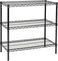 Omega 18" Deep x 30" Wide x 36" High 3 Tier Black Starter Shelving Unit by OmegaProductsCorporation