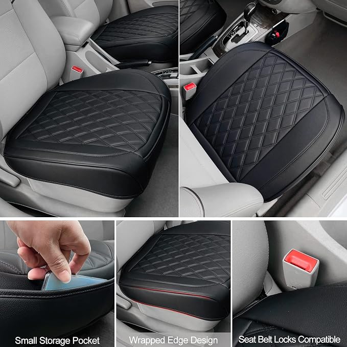 2 Pack Leather Front Car Seat Cover, Anti-Slip and Full Wrap Driver Car Seat - Image 4