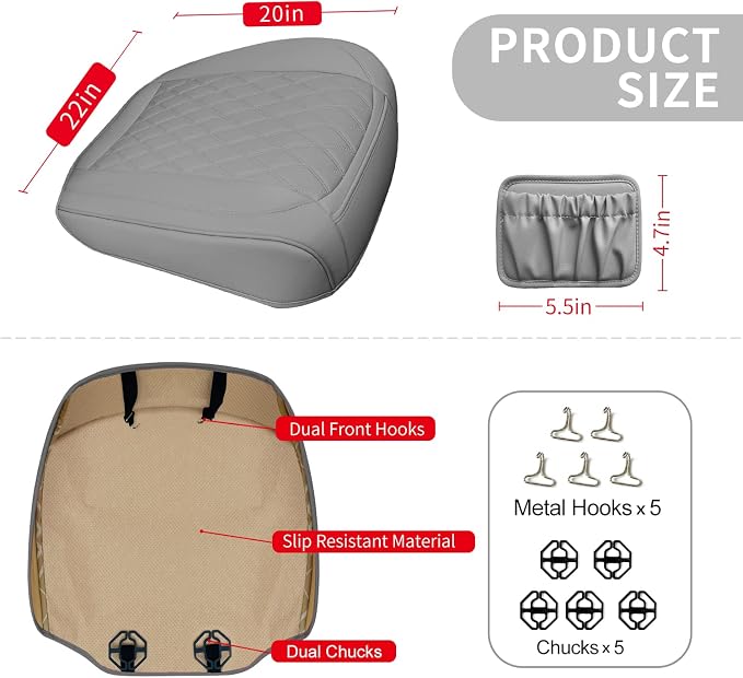 2 Pack PU Leather Front Car Seat Cover Bottom Car Seat, Anti-Slip and Full Wrap - Image 2