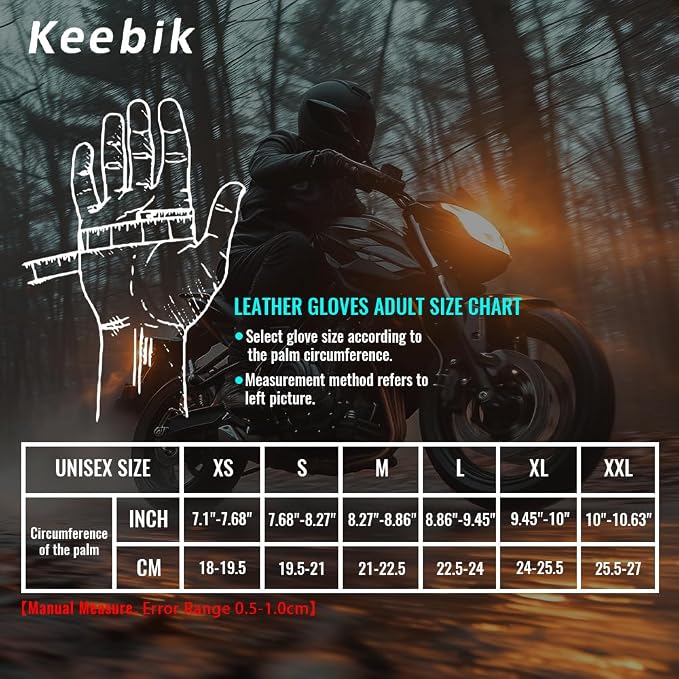 Goatskin Leather Motorcycle Motorbike Powersports Racing Gloves Reflective - Image 5