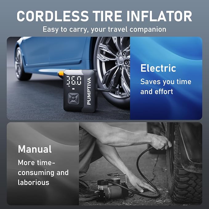 Tire Inflator Portable Air Compressor, 150 PSI Portable Electric Bike Pump Auto - Image 6