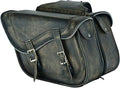 Dream Apparel Naked Cowhide Leather Motorcycle Saddle Bags Throw Over Saddlebags by DreamApparel