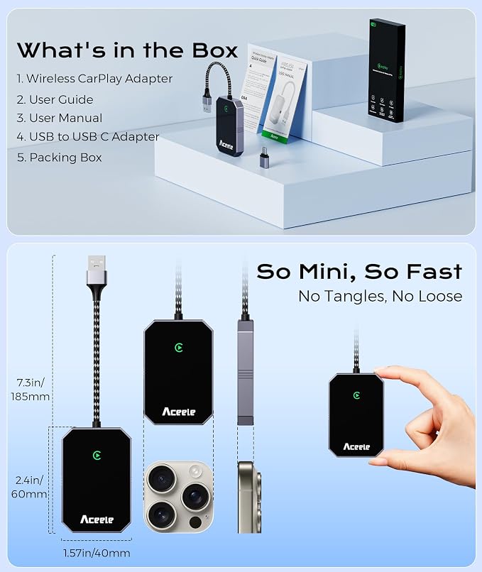 Wireless CarPlay Adapter for Apple iPhone, 2025 Upgraded Converts Wired to - Image 7