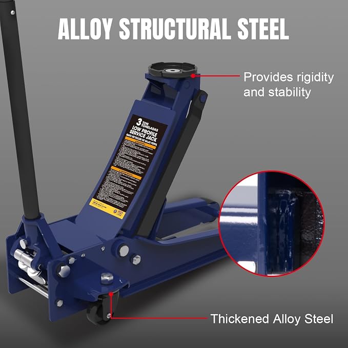TCE Ultra Low Profile 3 Ton Hydraulic Floor Jack, 6600 LBS Heavy Duty Dual Pump - Image 5