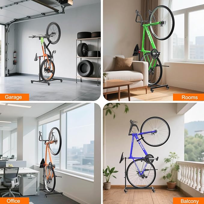Vertical Bike Stand, Freestanding Space-Saving Bike Rack - Image 6