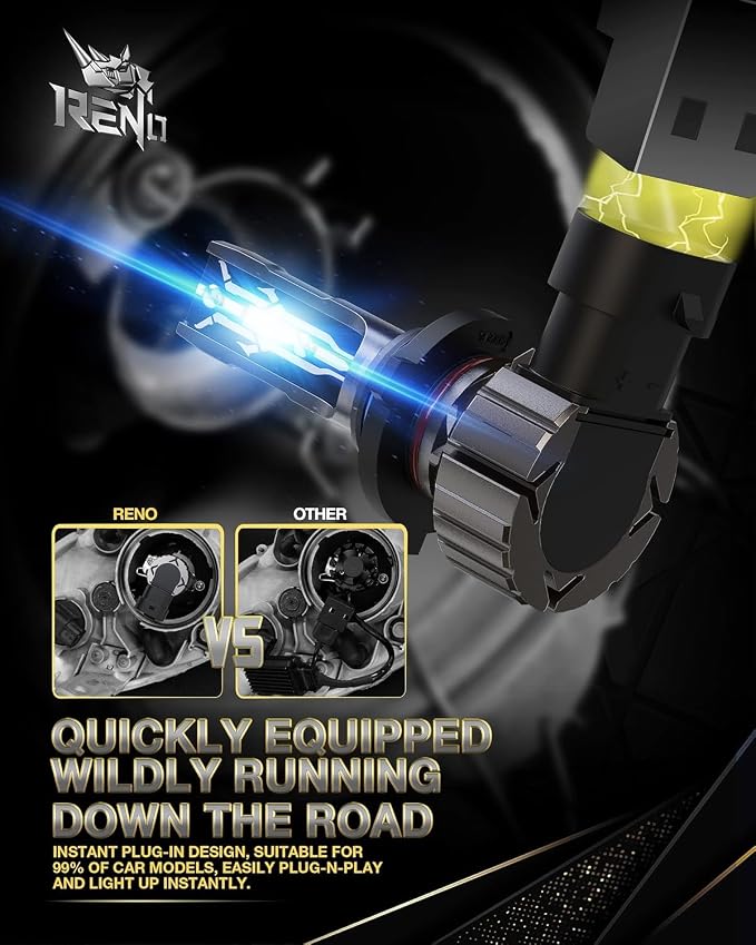 RENO 9006 Bulb, 9006 Fog Lights Bulb, 9006 Light Bulbs Fog Bulb Fanless In Line - Image 6
