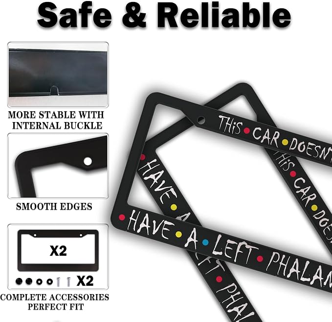 Front License Plate Bracket Black and White License Plate Frames This Car - Image 4