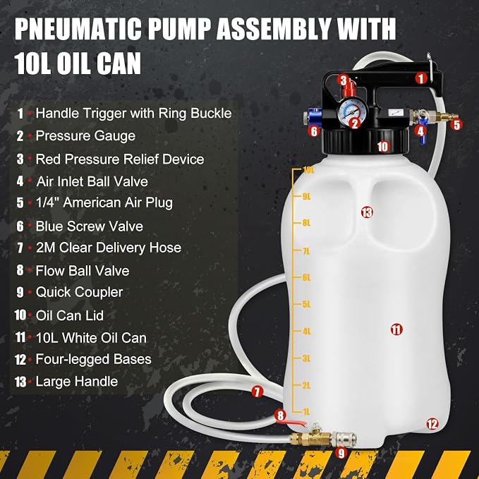JIFETOR Transmission Fluid Pump Pneumatic Extractor and Dispenser Tool Kit - Image 2