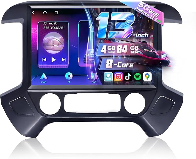 13.1 Inch 8 Core Car Radio for Chevy Silverado GMC Sierra 2014-2018 5Ghz WiFi by GearzbtorBrand