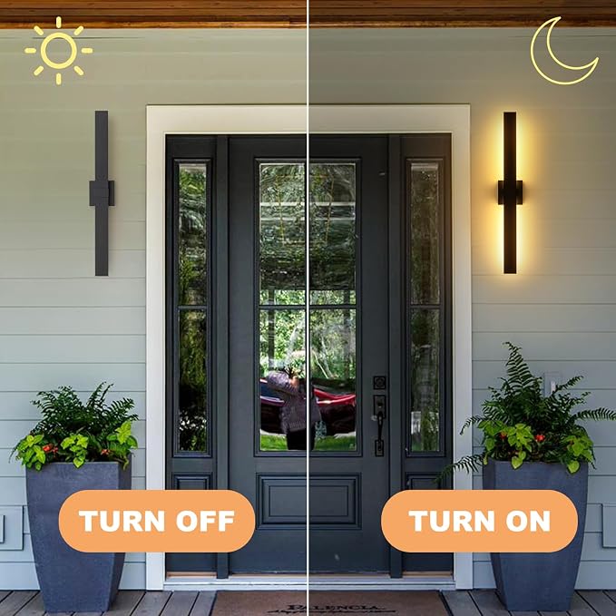 Black Modern LED Outdoor Wall Sconce 31.5" Long Outdoor Wall Lights Exterior - Image 7