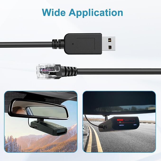 Radar Detector Cable, USB to RJ11 Plug, Replacement Radar Detectors Power Cable - Image 5