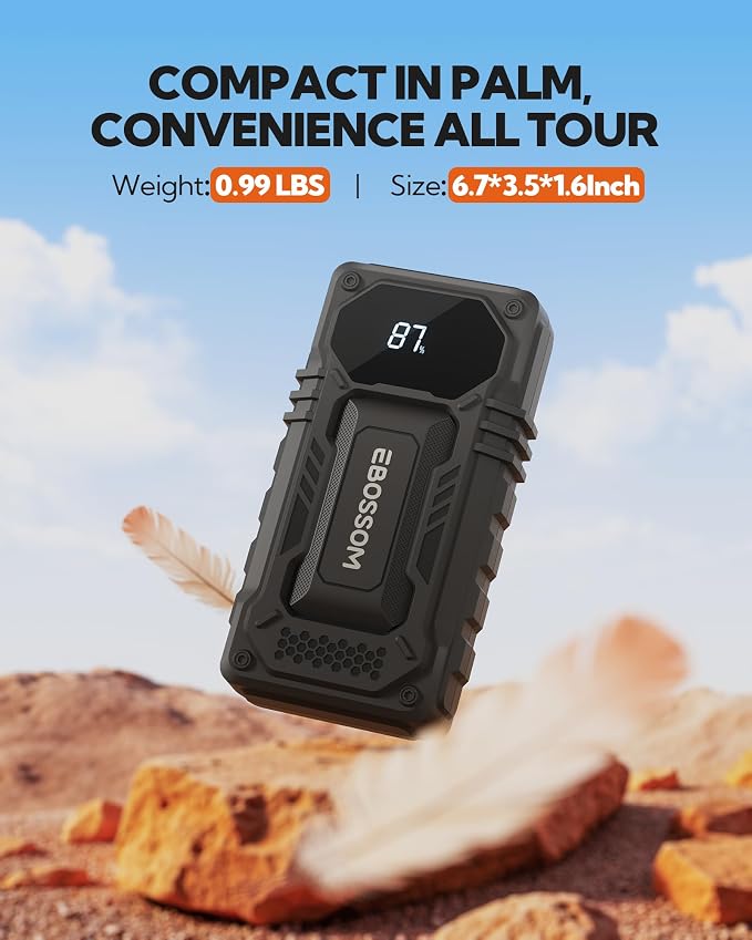 Car Battery Jump Starter, 12000mAh Battery Jump Box, 44.4Wh Vehicle Jump Booster - Image 3