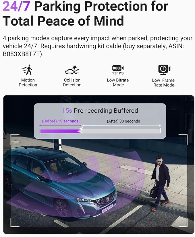 Vantrue S1 Pro 2.7K Front Mini Dash Cam, 2.5K@60FPS, STARVIS 2, Voice Control - Image 5
