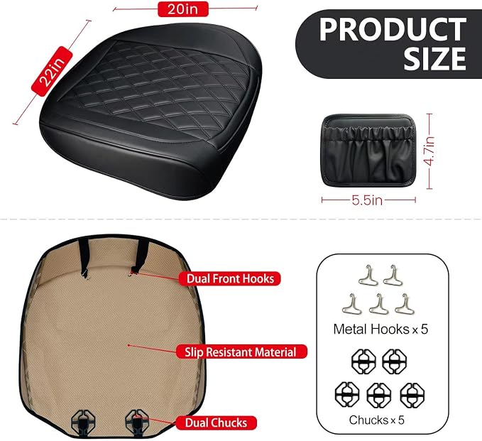 2 Pack Leather Front Car Seat Cover, Anti-Slip and Full Wrap Driver Car Seat - Image 2
