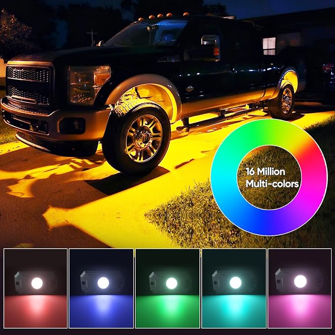 YiLaie RGB LED Rock Lights Kit 8Pods - Image 6