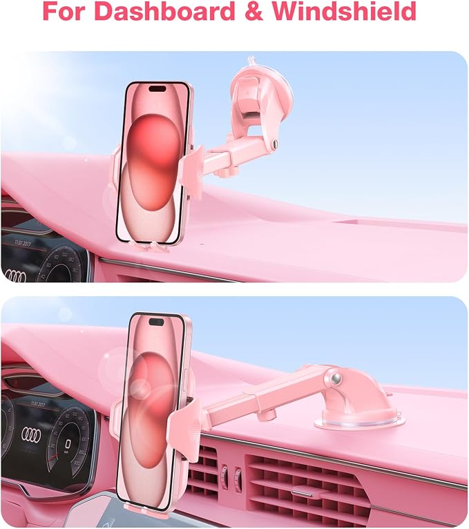 VICSEED Pink Phone Holder for Your Car Dashboard Windshield Air Vent Car Phone - Image 7