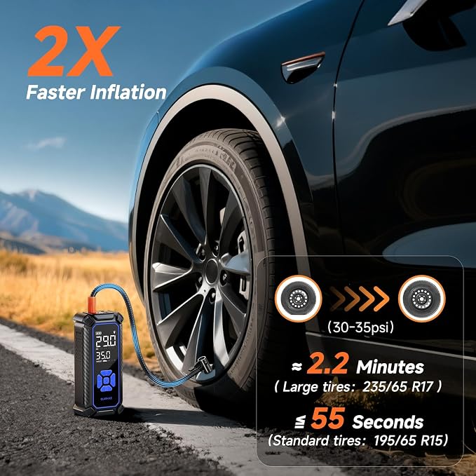 OlarHike Cordless Tire Inflator Portable Air Compressor, Quick Inflation - Image 2