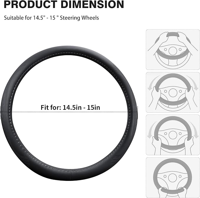 【2025 Model】 Breathable Soft Leather Car Steering Wheel Cover - Image 8