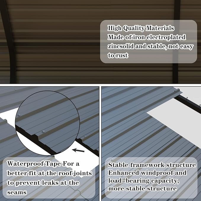10x20FT/20x20 FT Metal Carport Heavy Duty - Image 6