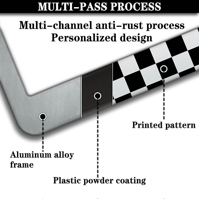 License Plate Frames Black and White License Plate Bracket Black and White - Image 5