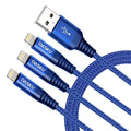 3Pack 3FT iPhone Charger Nylon Braided Lightning Cable Fast Charging iPhone by Dasku