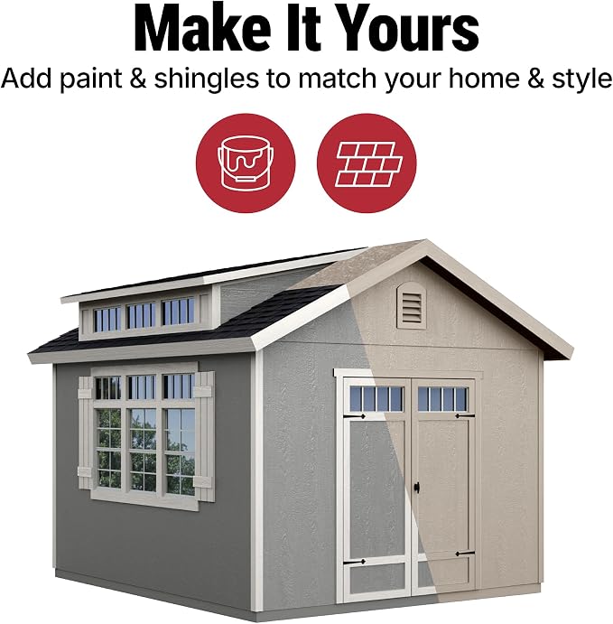 Handy Home Products Windemere 10x12 Do-it-Yourself Wooden Storage Shed - Image 9