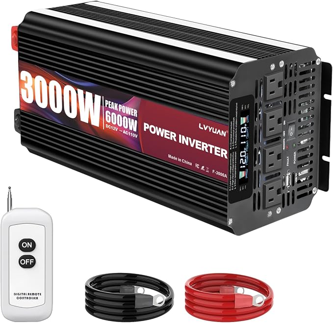 LVYUAN 3000 Watt Power Inverter 12V to 110V 120V by LVYUAN