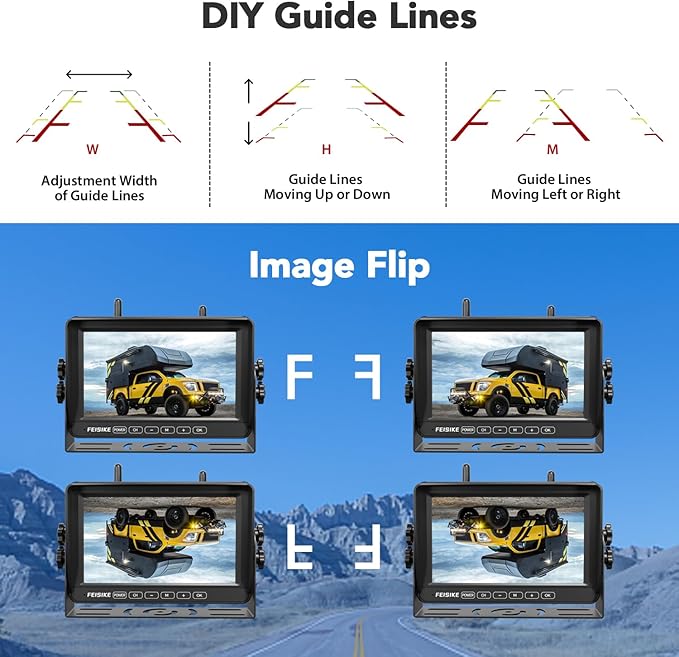 RV Backup Camera Wireless with 7" 1080P Monitor, - Image 6
