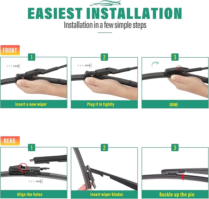 24" 20" 15" Windshield Wiper Blades Replacement - Image 8