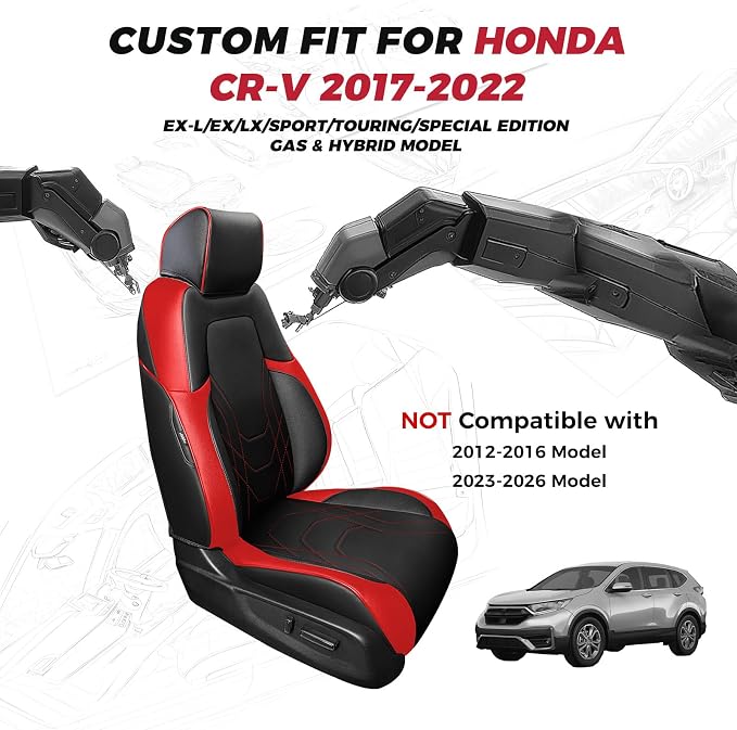 FREESOO CRV Seat Covers Full Set, - Image 2