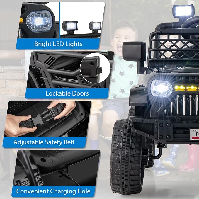 Costzon Kids Ride On Truck, 12V Battery Powered Electric Vehicles w/Remote - Image 5