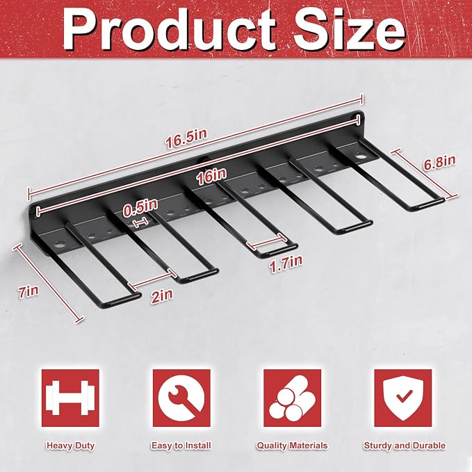 Drill Holder Power Tool Organizer Wall Mount, 4 Cordless Drill Racks - Image 2