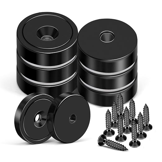 MIKEDE Rare Earth Neodymium Cup Magnets, 70LB Strong, 6 Pack by MIKEDE