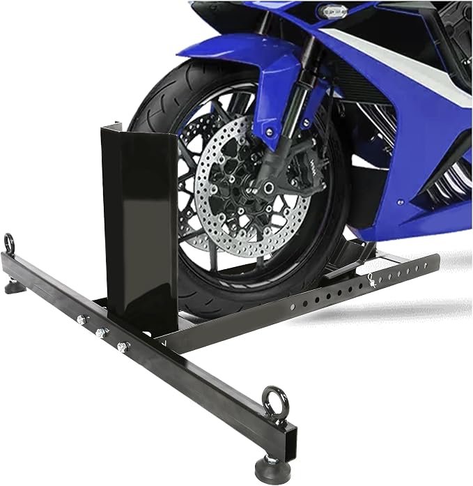 KUAFU Motorcycle Wheel Chock Stand Upright 1800 LBS, Wide Range 3“ to 5” by KUAFU