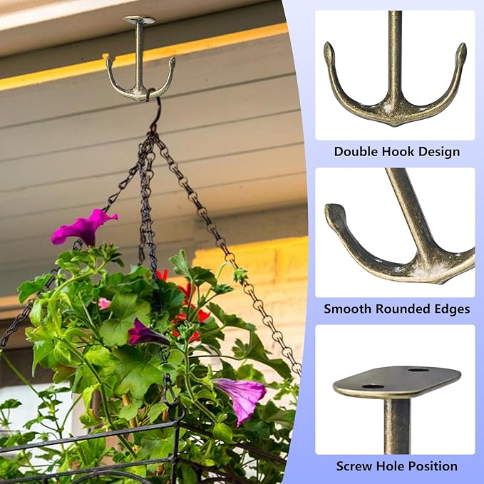 Anchor Two Prong Ceiling Hook for Closet Top Bathroom Kitchen Cabinet Garage - Image 4