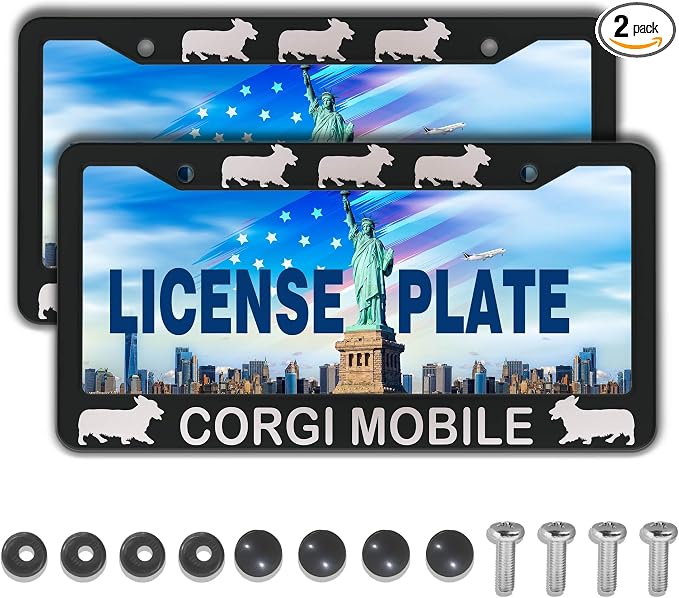 License Plate Frames for Women Black and White License Plate Frame for Men by Unknown