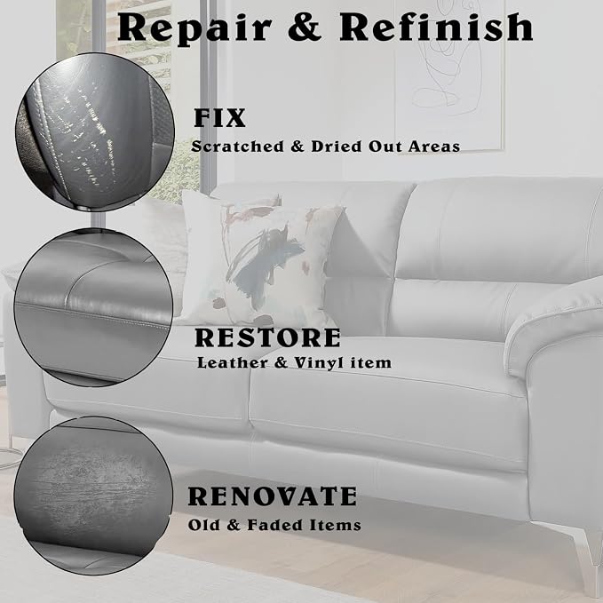 Gray Leather Recoloring Balm Vinyl Auto Dash Board Car Seats Interior Paint - Image 2