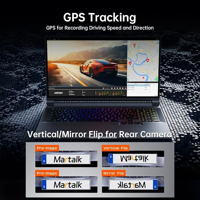 12" 4K UHD Mirror Dash Cam Front and Rear - Image 8