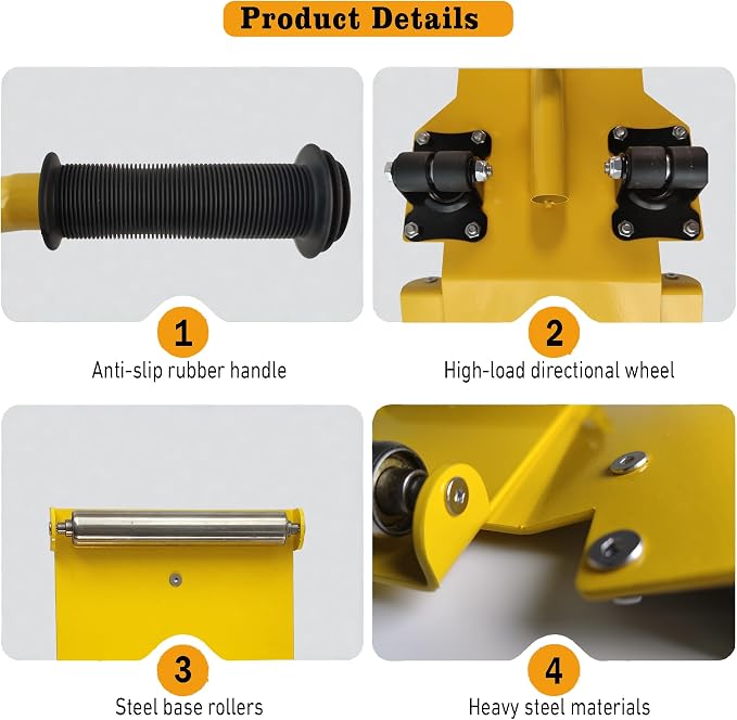 Adjustable Portable Tire Jack, Detachable Roller Plate, Heavy-Duty Tire Lifting - Image 4