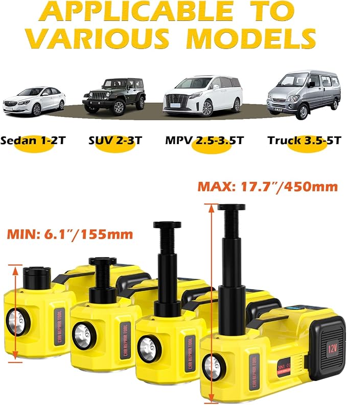 Electric Car Jack, 5 Ton 12V Digital Display Electric Jack - Image 5