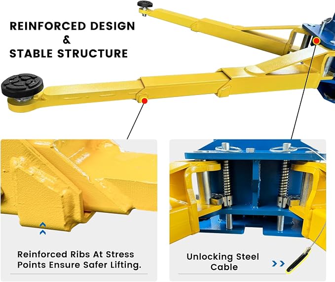 110V Two Post Car Lift 11, 000 LBS, Single-Sided Unlocking Heavy Duty Floor - Image 5