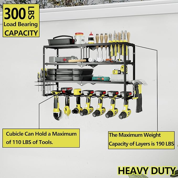 AZERPIAN Tool Organizer Heavy Duty Power Wall Mount - Image 4