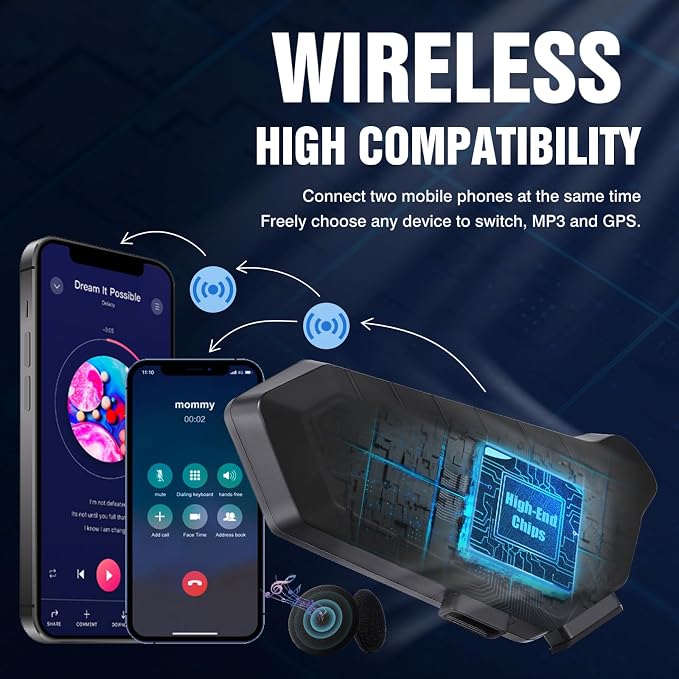 FEYA Motorcycle Helmet Speakers High Battery Life Helmet Headphone IPX6 - Image 2