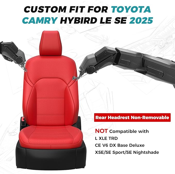 for Toyota Camry Seat Covers LE SE 2025 - Image 2