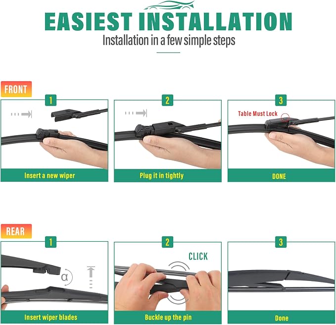 24" 24" 10" Windshield Wiper Blades Replacement - Image 7