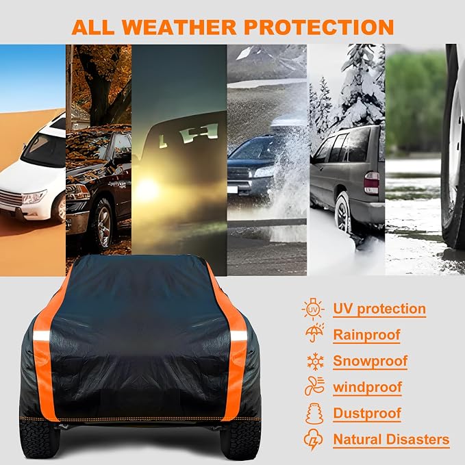 Truck Cover Heavy Duty 100% Waterproof Pickup Truck Cover All Weather - Image 9