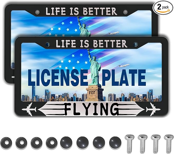 License Plate Frames Black and White Automotive Exterior Accessories Life is by Unknown
