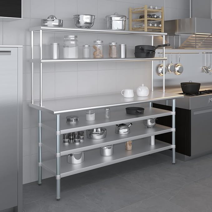 Amgood 24" x 72" Stainless Steel Work Table - Image 9
