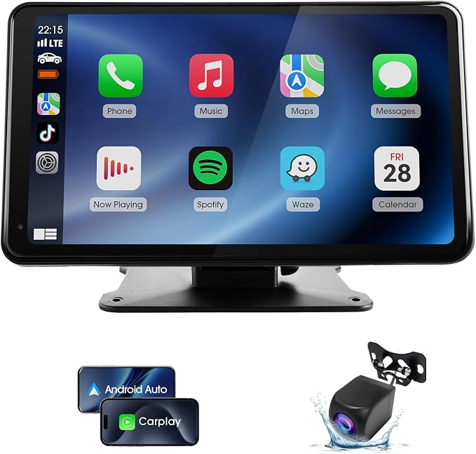 7" Portable Wireless CarPlay & Android Auto Car Stereo by Haudio