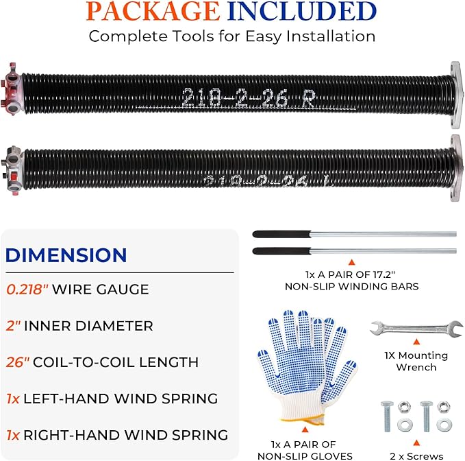 Pair of 2" Garage Door Torsion Springs - Image 2